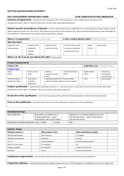 Development Opportunity Form (DO/1)