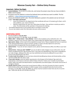 Online Entry Process - Monroe County Fair, WI
