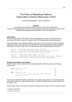 The Perils of Repeating Patterns: Observation of Some Weak Keys