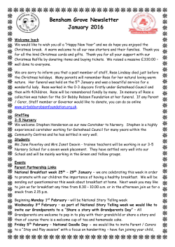 January 2016 Newsletter