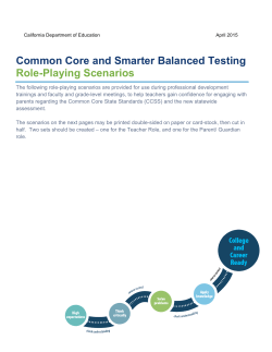 Common Core and Smarter Balanced Testing Role