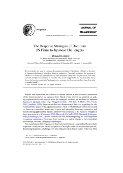 The Response Strategies of Dominant US Firms to