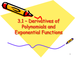 3.1 &ndash; Derivatives of Polynomials and Exponential Functions