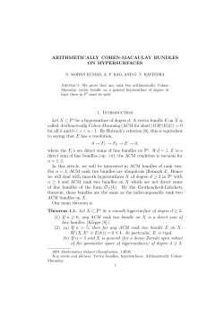 ARITHMETICALLY COHEN-MACAULAY BUNDLES ON