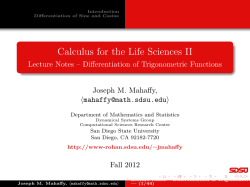 Differentiation of Trigonometric Functions - Joseph M. Mahaffy