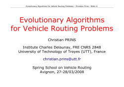 Evolutionary Algorithms for Vehicle Routing Problems