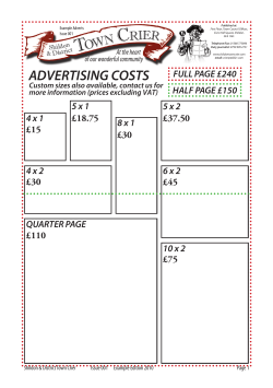 advertising costs - Shildon Town Crier