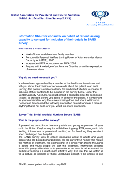 British Association for Parenteral and Enteral Nutrition - E-Bans