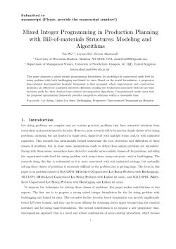 Mixed Integer Programming in Production Planning with Bill