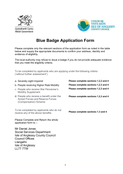 Blue Badge Application Form - Isle of Anglesey County Council