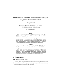 Introduction &agrave; la th&eacute;orie statistique des champs et au