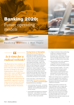 Banking 2020 - PwC Australia