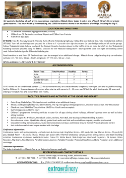 location and directions accommodation facilities, services and