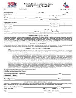 Competitive Player Registration