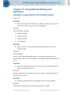 Chapter 13: Computational thinking and algorithms