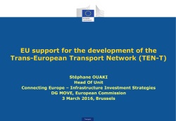 Stephane Ouaki - Overall EU Funding Policy for Transport