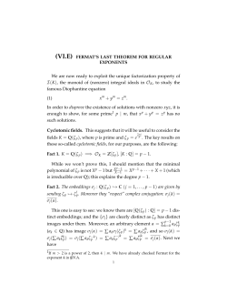 + y = z = Xp&minus;1 +&middot;&middot;&middot;+ X +1 (which ) = &sigma;j(C ak&zeta; ) = C ak&zeta;