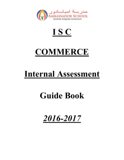 I S C COMMERCE Internal Assessment Guide Book 2016