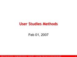User Studies Methods - CMU/CUPS