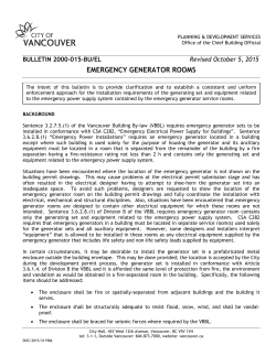 Bulletin 2000-015-BU/EL - Emergency Generator Rooms