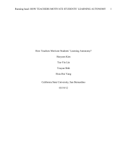 How Teachers Motivate Students` Learning Autonomy