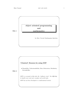 object oriented programming and mathematics