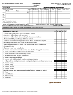 Achievements check off S1 S2 S3 S4 S5 1. Obtained employment