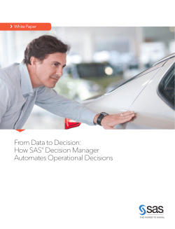 From Data to Decision: How SAS® Decision Manager