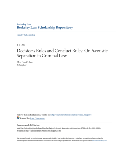 Decisions Rules and Conduct Rules: On Acoustic Separation in