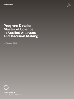 Program Details: Master of Science in Applied Analyses