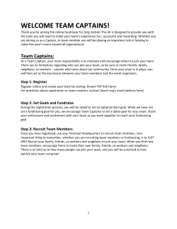Team Captains Getting Started Guide