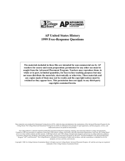 1999 AP United States History Questions
