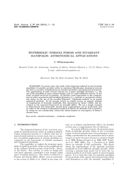 hyperbolic normal forms and invariant manifolds. astronomical