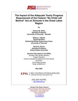 The Impact of the Adequate Yearly Progress Requirement of the