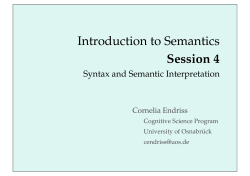 Introduction to Semantics Session 4