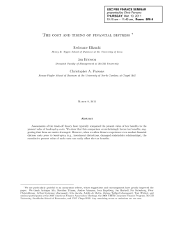 The cost and timing of financial distress