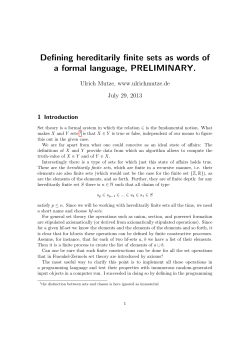 Defining hereditarily finite sets as words of a formal