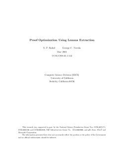 Proof Optimization Using Lemma Extraction