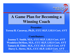 A Game Plan for Coaching Families in Early Intervention (Teresa