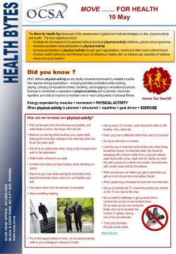 MOVE &hellip;&hellip; FOR HEALTH 10 May