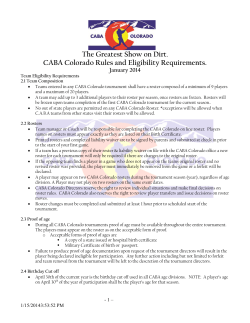 The Greatest Show on Dirt. CABA Colorado