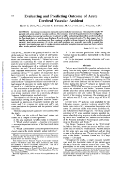 Evaluating and Predicting Outcome of Acute Cerebral