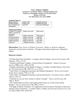 Gary Anthony Gigliotti Dissertation: Three Essays in Welfare