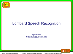 Speech Signal Feature Extraction