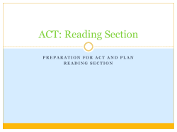 ACT: Reading Section
