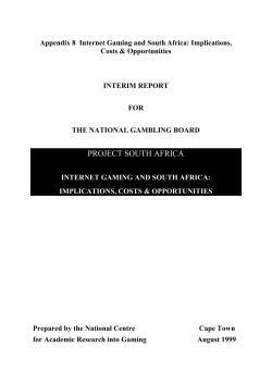 Appendix 8 Internet Gaming and South Africa: Implications, Costs
