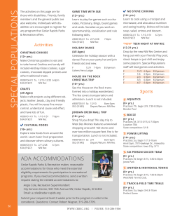 special populations - City of Cedar Rapids