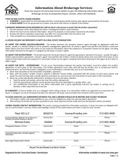 Information About Brokerage Services