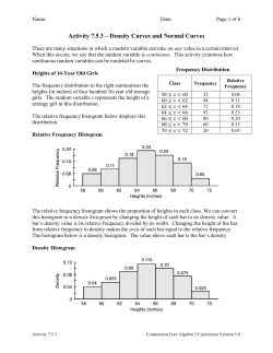 Activity 7.5.3 &ndash; Density Curves and Normal Curves