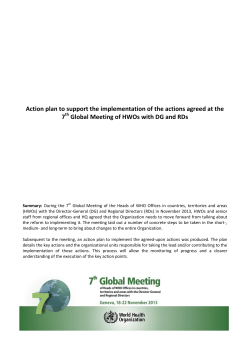 Action Plan for Implementation of the Key Actions of 7GM